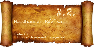 Waldhauser Réka névjegykártya